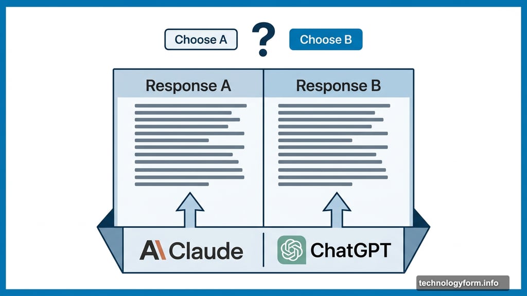 Blind taste test comparing Claude and ChatGPT response panels