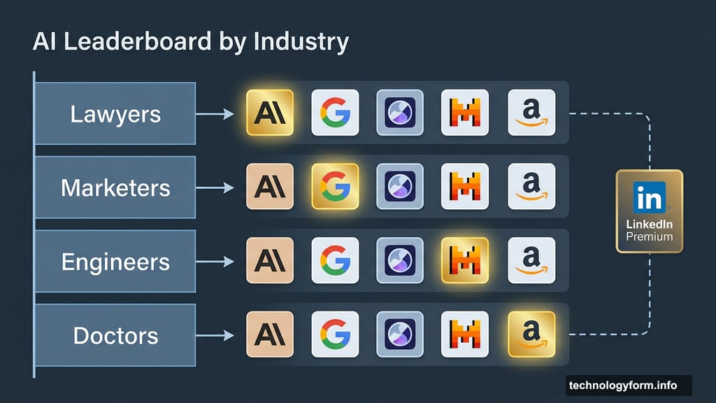 LinkedIn leaderboard ranks Anthropic Google Mistral Amazon models by industry