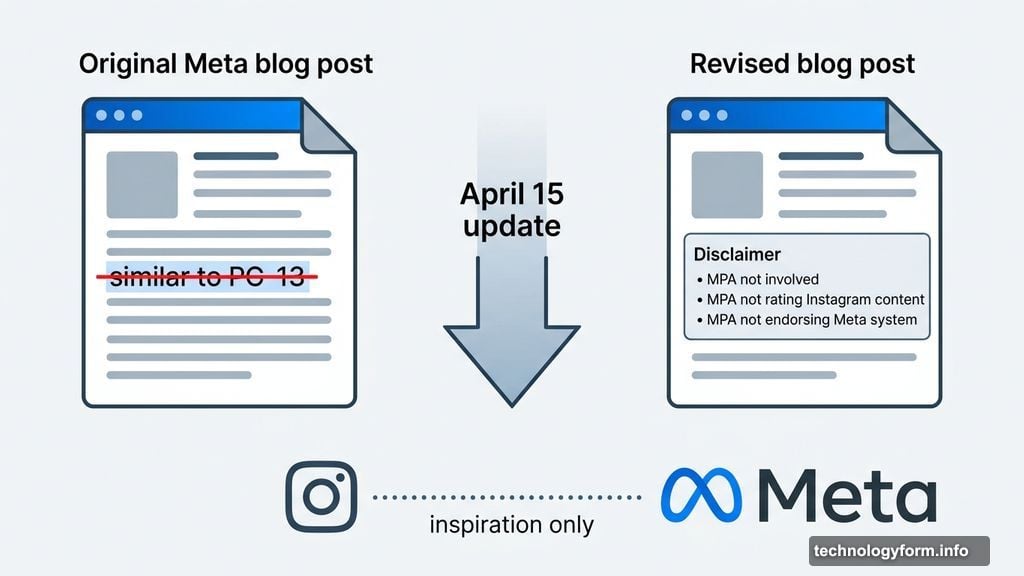 Meta updates blog post disclaimer distancing Instagram from MPA ratings