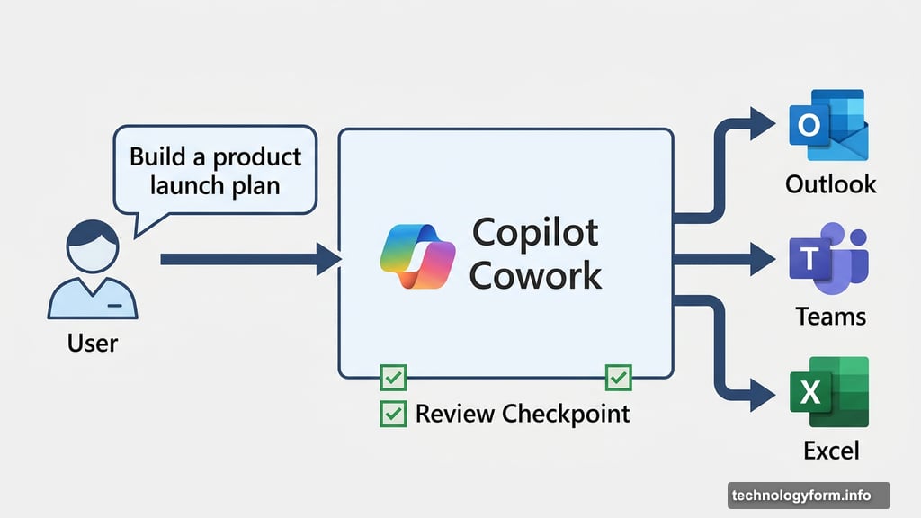 Copilot Cowork executes tasks across Outlook, Teams, and Excel automatically