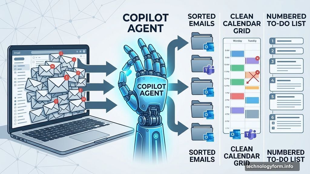Copilot agentic AI organizes inbox, calendar, and daily to-do list