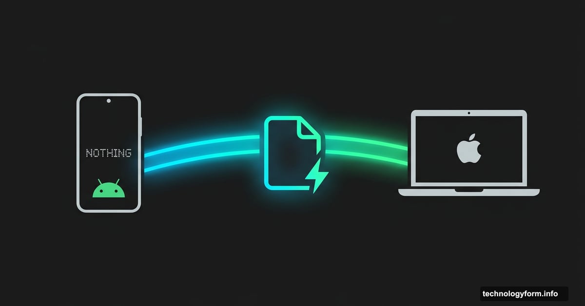 Warp app wirelessly connecting Android phone to Mac laptop