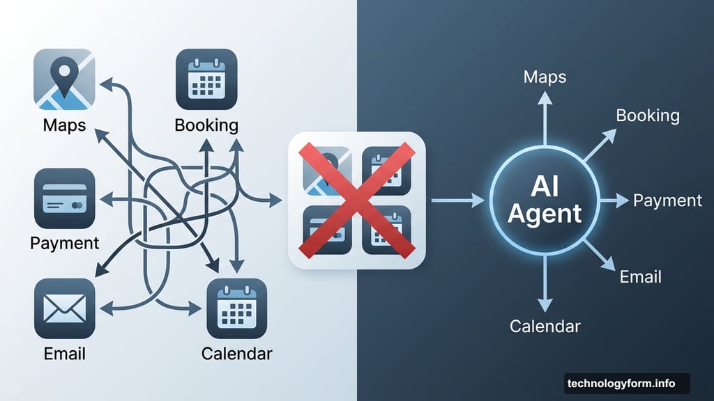 AI agents replace app drawer handling tasks across multiple services