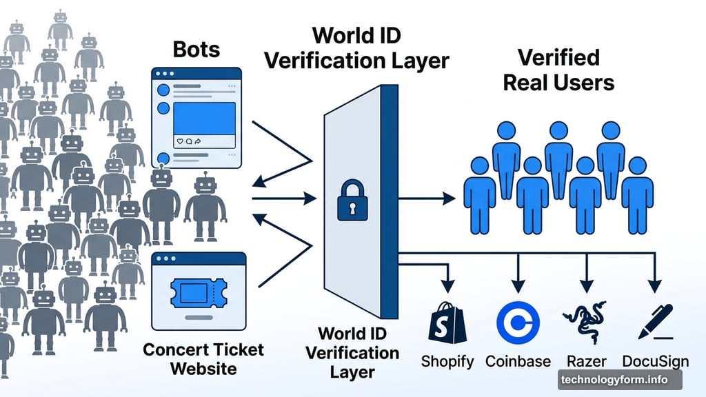 World ID verification wall blocks bots from Shopify, Coinbase, and Razer platforms