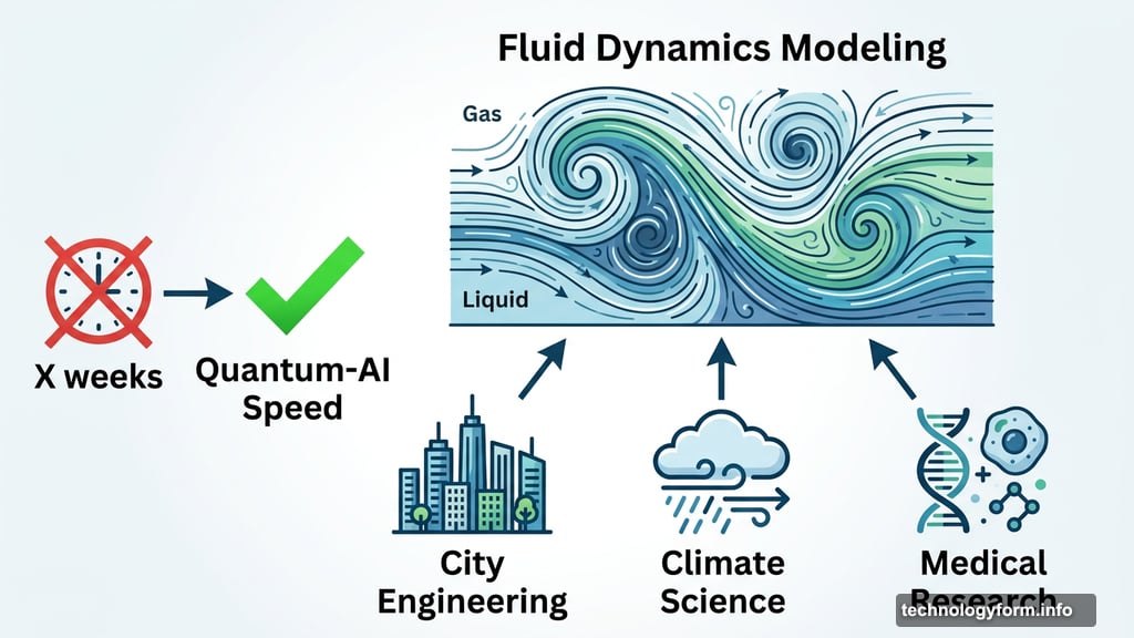 Quantum AI accelerates fluid dynamics modeling for climate and medical research
