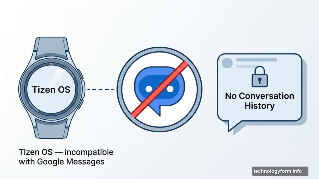 Older Galaxy Watch with Tizen OS loses Google Messages conversation history