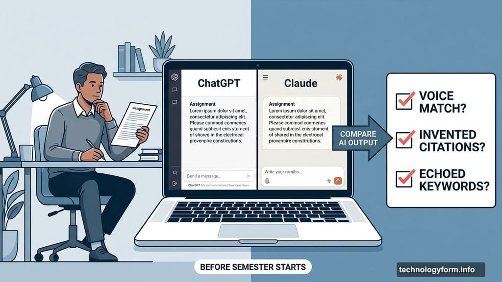 Professor pasting assignments into ChatGPT and Claude to learn AI output