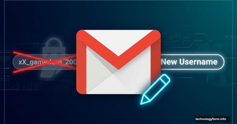 Gmail envelope icon with edit pencil replacing old embarrassing username