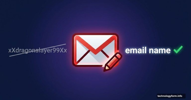 Gmail envelope icon with edit symbol showing username change from embarrassing to professional