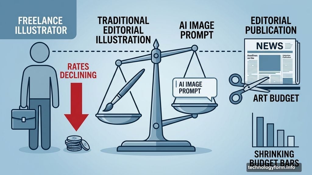 Art budgets cut as AI threatens freelance illustration rates and jobs