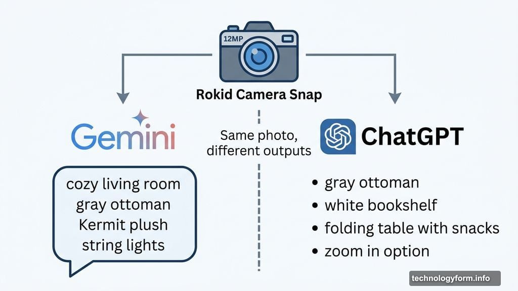 ChatGPT gives clinical bullet points while Gemini describes room warmly