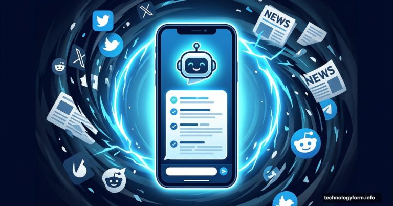 AI bot on phone filters chaotic social media into clean news digest