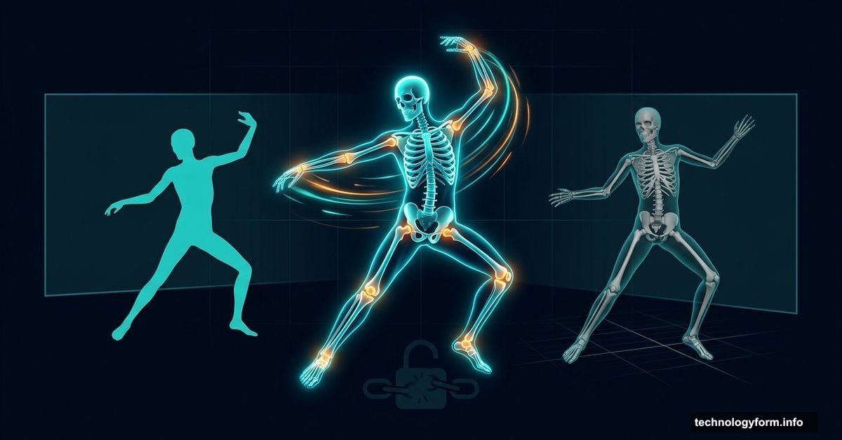 2D video transforming into editable 3D animated skeleton character