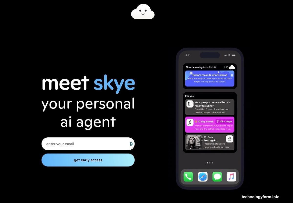 Skye pulls authorized user data from email, health, bank, and location sources