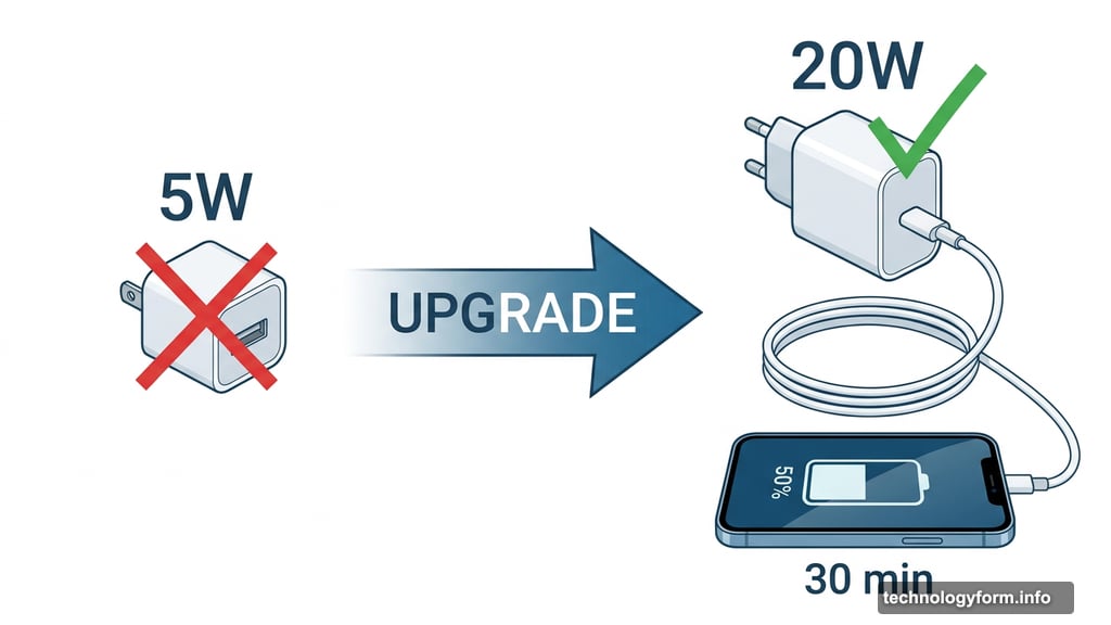 Upgrading from 5-watt cube to 20-watt USB-C fast charger